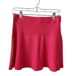 Aerie Pink Punch Take Charge Pull On Ribbed Unlined Wool Sweater Skirt Small NWT
